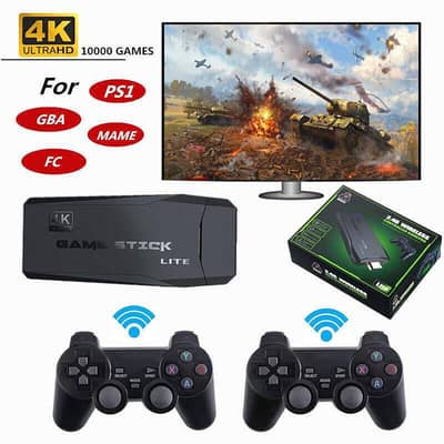 4K Retro Game Stick with 2.4G Wireless Controllers