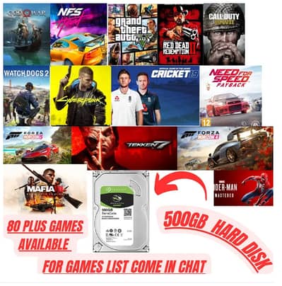 500GB External HDD Full of Different Type PC Games 100% Health