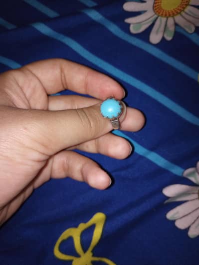 100% natural feroza silver ring