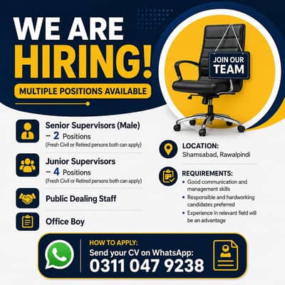 Retired/Civil Supervisor / Office Boy / Public Dealing / Office Work