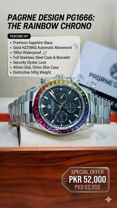 Pagrne Design PG1666 Luxury Automatic Watch Pintime Luxury "Richard"