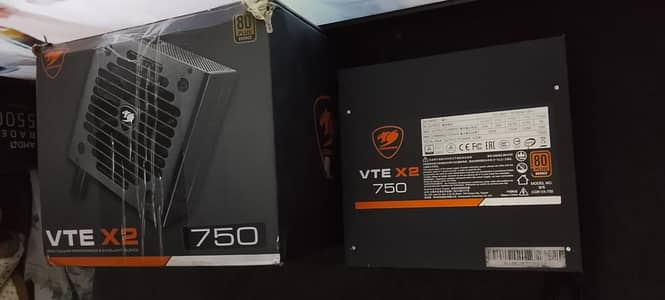 Cougar vte X2 750 watt power supply with box