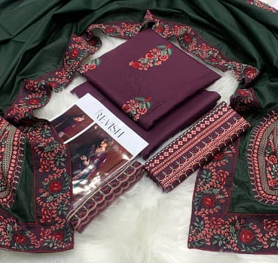 Embroidery lawn suit