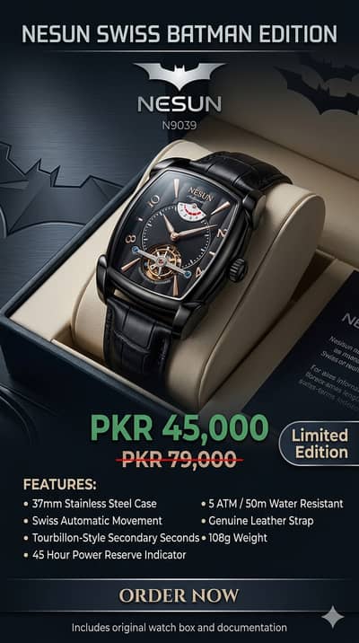 Nesun swiss batman edition automatic watch