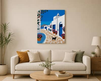 Premium Acrylic Greece Painting