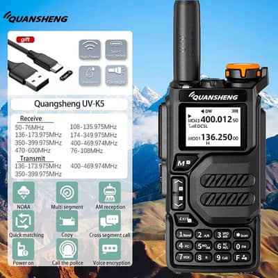 Quansheng UV-K5 Walkie Talkies Dual Band Air Band Encrypted & Digital