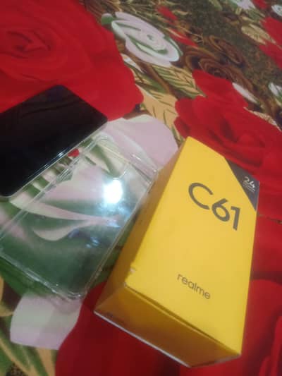 Realme C61 with box charger new condition