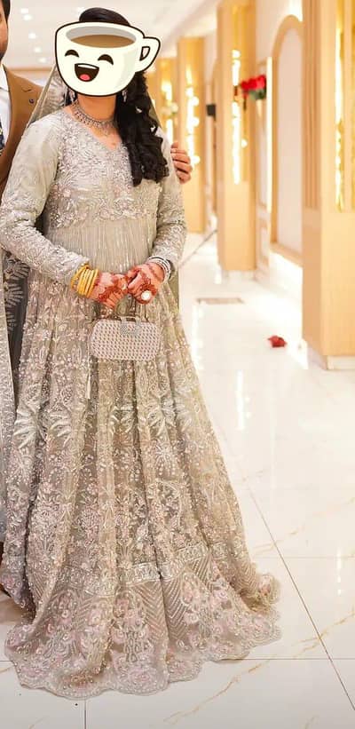 Original Akbar Aslam Stitched Maxi with embellished Jewelry & set
