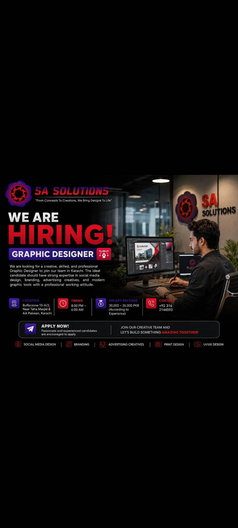 Need graphics designer(onsite) 0