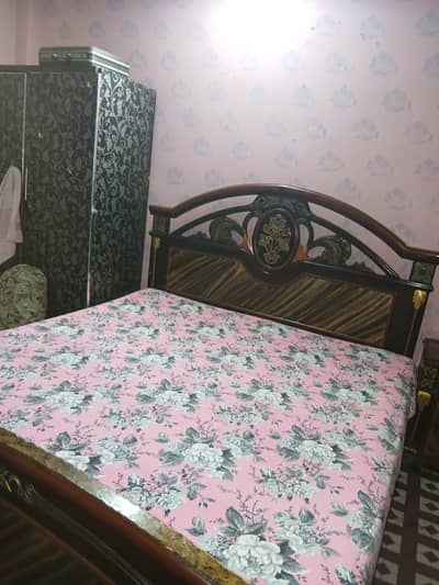 Bed and side tables  with mattress