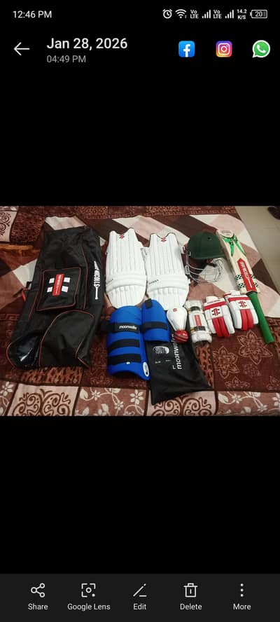Brand New gray Nichole complete cricket kit for youngsters
