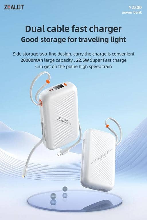 Zealot 20000 mAh Fast Charging Powerbank - High Quality Power bank - 22.5W Charging Powerbank 20000 mAh