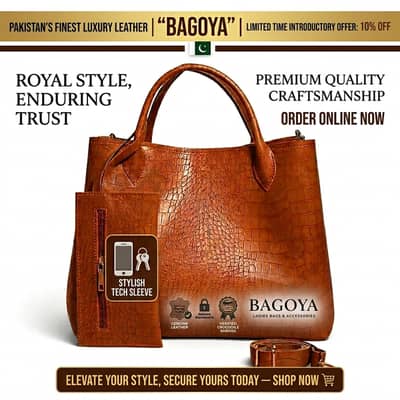 Women Croc Print Handbag Set | Bagoya. com – Lahore, Pakistan
