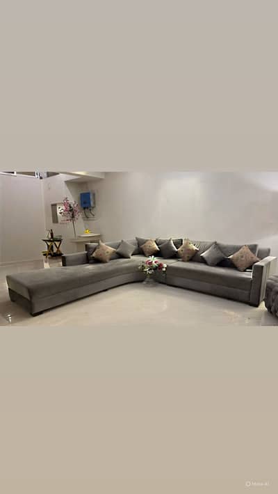L-shape grey sofa