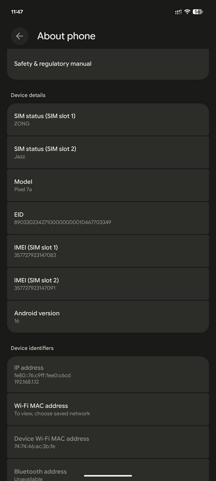 Google Pixel 7a 3