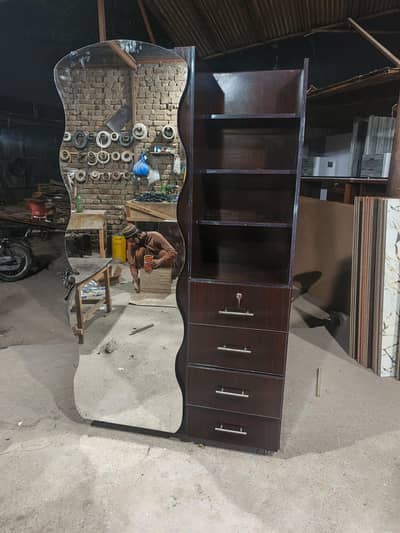 wooden work with revolving mirror