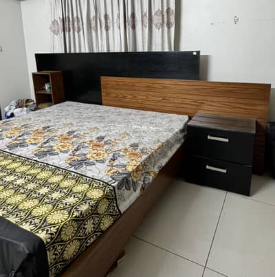 Bed with side table for sale