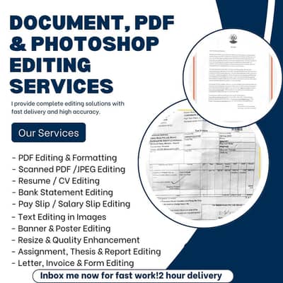 DOCUMENT EDITING & GRAPHIC DESIGN  SERVICES