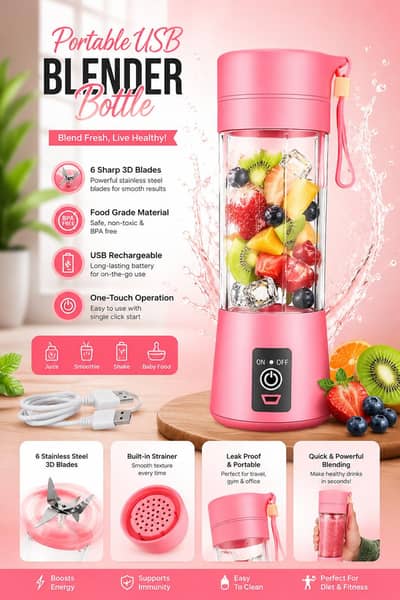 portable 6_blade electric juicerfor home and travel