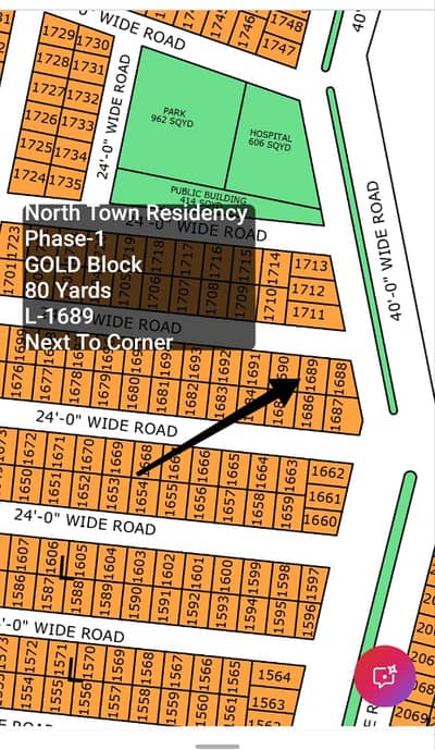 80 Sq Yards Plot for Sale - Gold Block