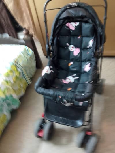 Three Star Imported Baby Stroller Black Color