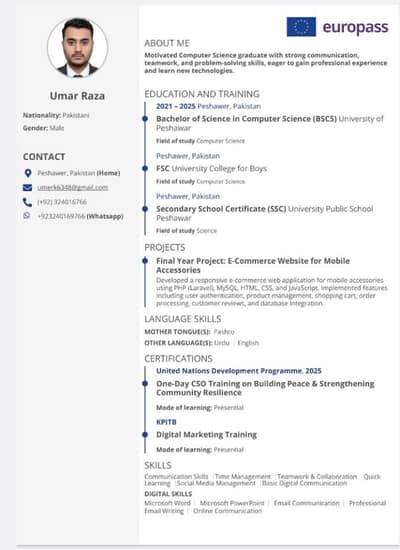 Need a Job (Remote or Onsite Peshawar)