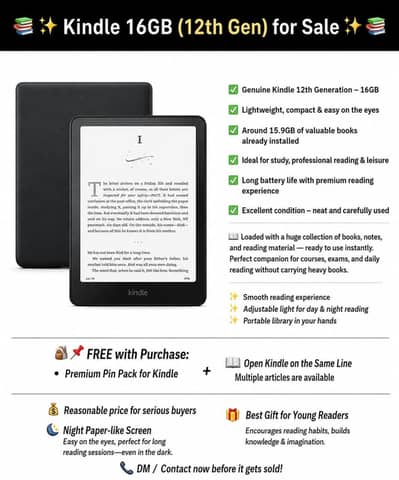 Pin Packed kindle 12th Generation
