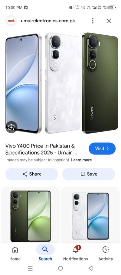 Vivo Y400 8+8 256Gb open box just like new