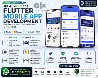 Professional Flutter Mobile App Development – Android & iOS