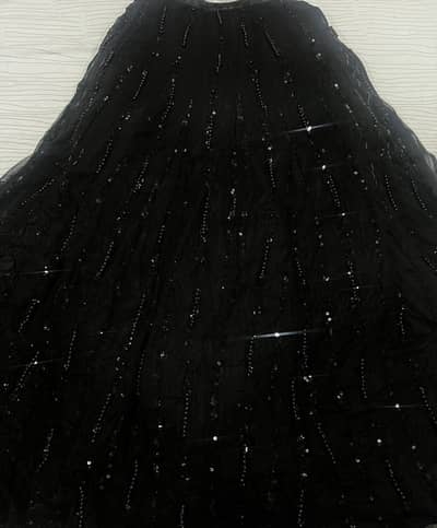 Black Lehenga with pearl embroidery medium size available