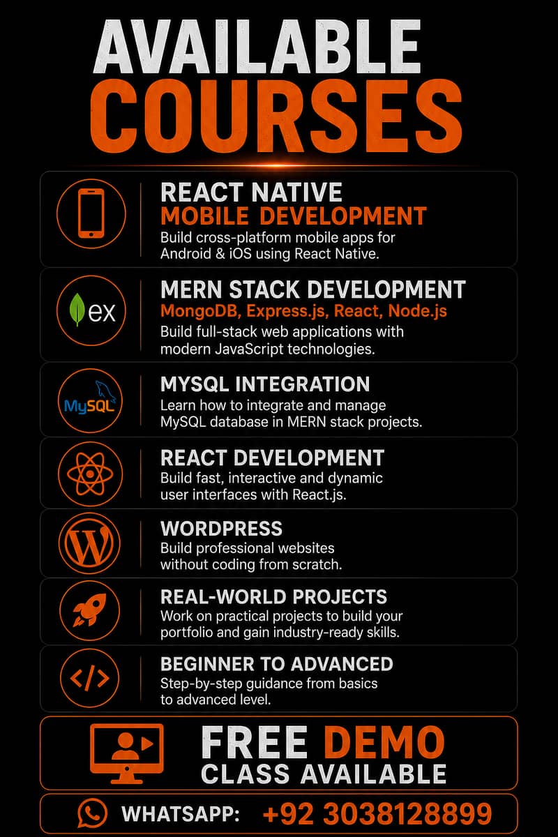 MERN Stack, React Native, Python & WordPress Classes | CodeForge Acad 2
