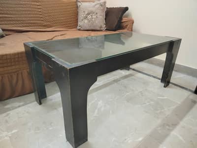 Center Table, Coffee table Glass top wood frame
