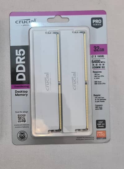 Crucial Pro DDR5 RAM 32GB Kit (2x16GB) 6400MHz