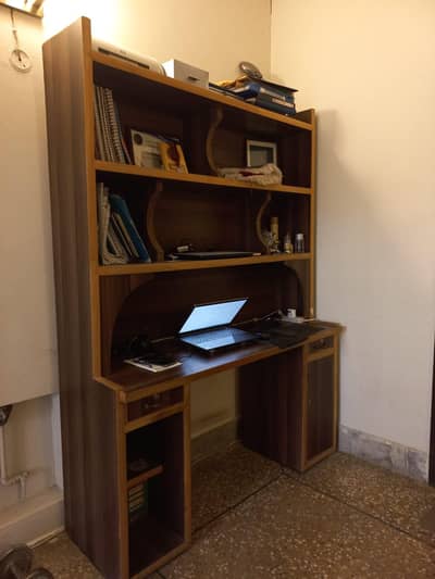 study table with book shelf