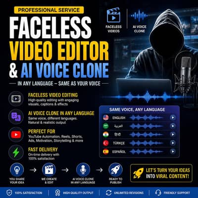 Faceless Video Editor & AI Voice Clone Service