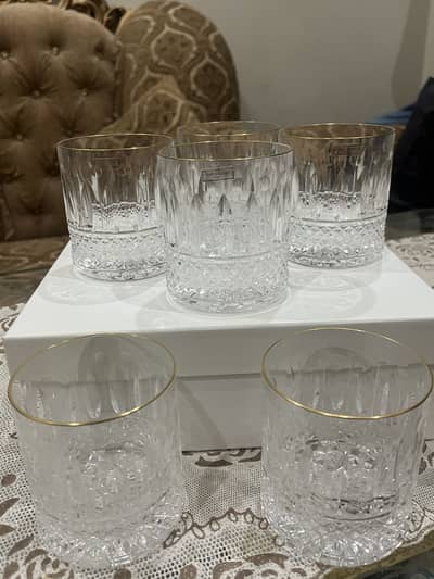 Saint louis france real 24k gold rim cristal pieces