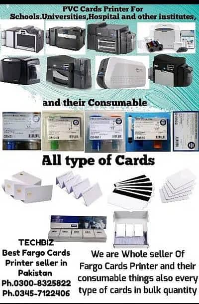we deal in Fargo card printers pvc cards rfid card mifare cards xid