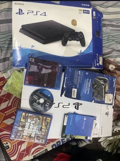 PS4 Slim 500GB with 2 Controllers, Games and Accessories