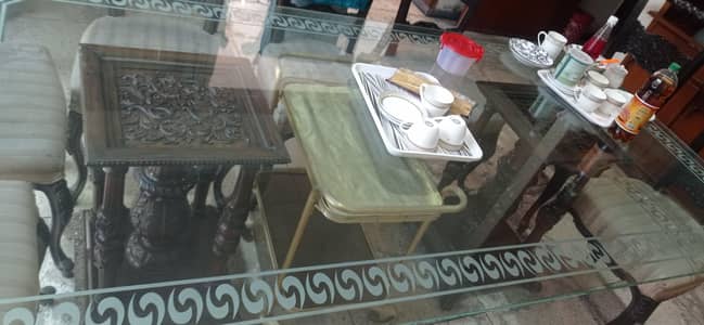 dinning glass table 8 chairs