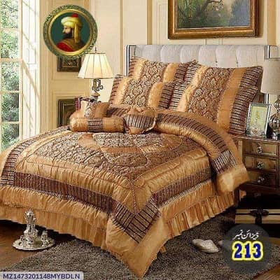 14-Piece Silk Jacquard Bridal Set Golden Embroidered