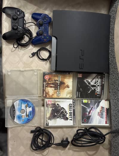 PS3 Slim PRISTINE - Factory Sealed Never Opened - 5 Games 2 controller