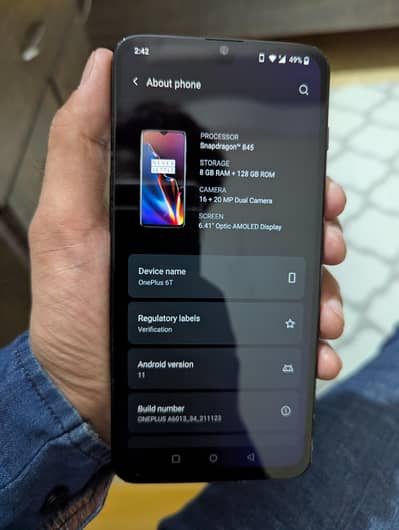 Oneplus 6T 8gb/128 condition 10/9 Exchange possible Available
