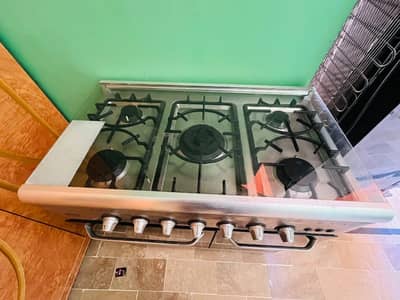 NasGas DG-534 Cooking Range - 5 Burner Double Door - Stainless Steel