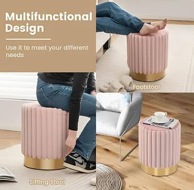 Stools Premium Velvet Ottoman Stool