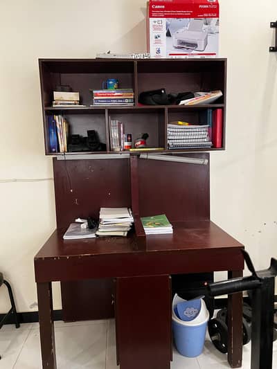Study Table in extremely low price 6/10 condition with Bookshelf rack