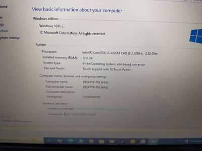 Lenovo i5 4th gen touch pad