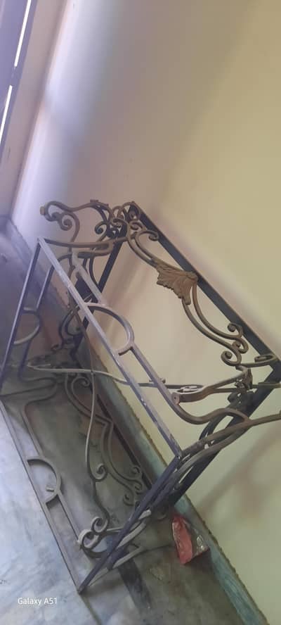 Dining Iron tables with 18mm glass