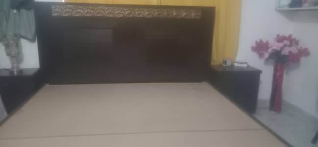 Double bed with side tables  ND mattress