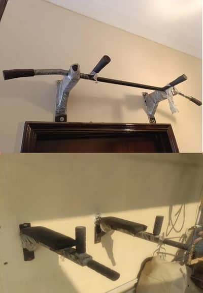 Heavy-Duty Pull-Up Bar + Dip Bars Combo
