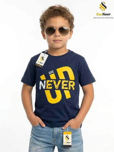 High Quality 100% Cotton T- shirts available for boys 1 to 12 years